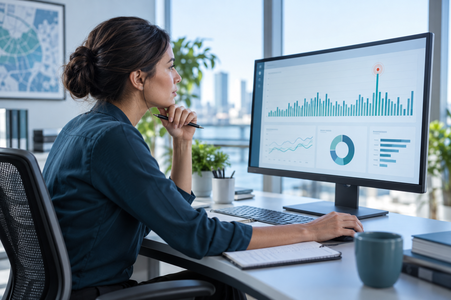 Illustrative utility billing analyst reviewing a consumption anomaly